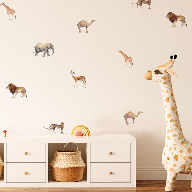 Safari Wall Stickers, BOHO Animals Decals, Childrens Wall Stickers