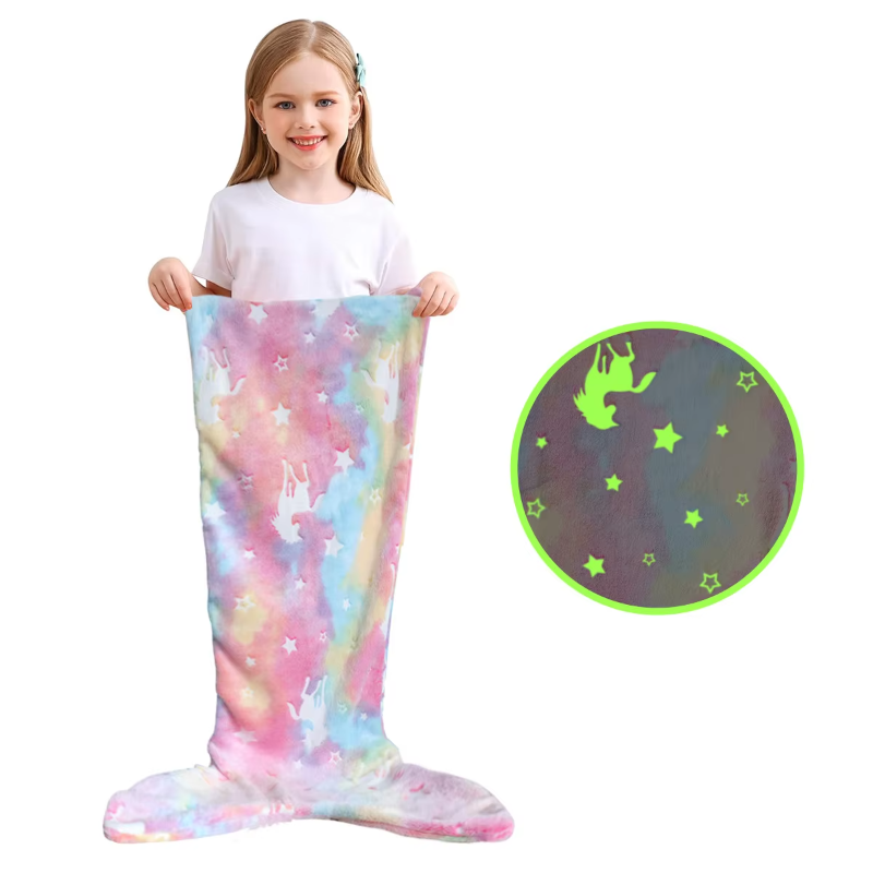 Glow In The Dark Mermaid Tail Blanket - Just Kidding Store