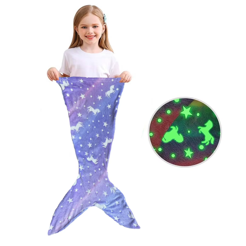 Glow In The Dark Mermaid Tail Blanket - Just Kidding Store