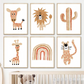 Boho Safari Animal Canvas Nursery Prints - Just Kidding Store