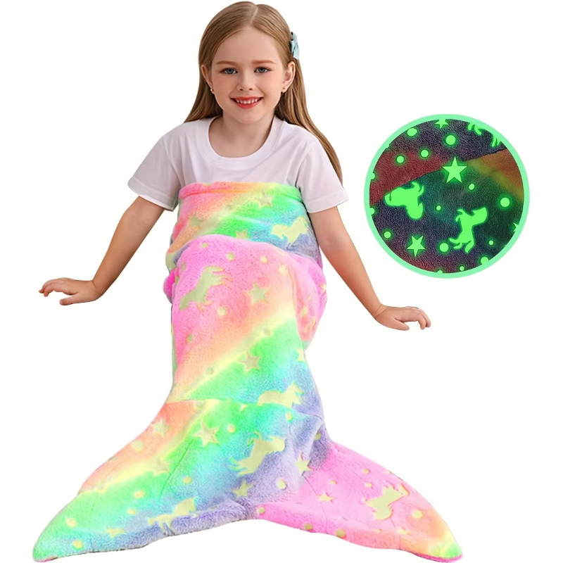 Glow In The Dark Mermaid Tail Blanket - Just Kidding Store