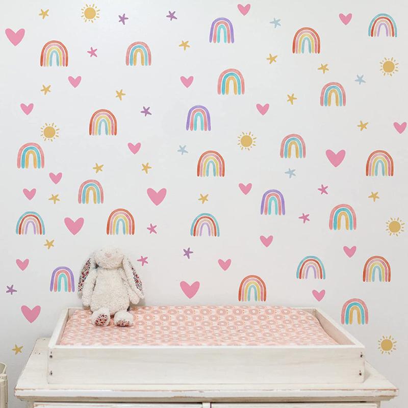 Rainbow Hearts Wall Decals - Just Kidding Store