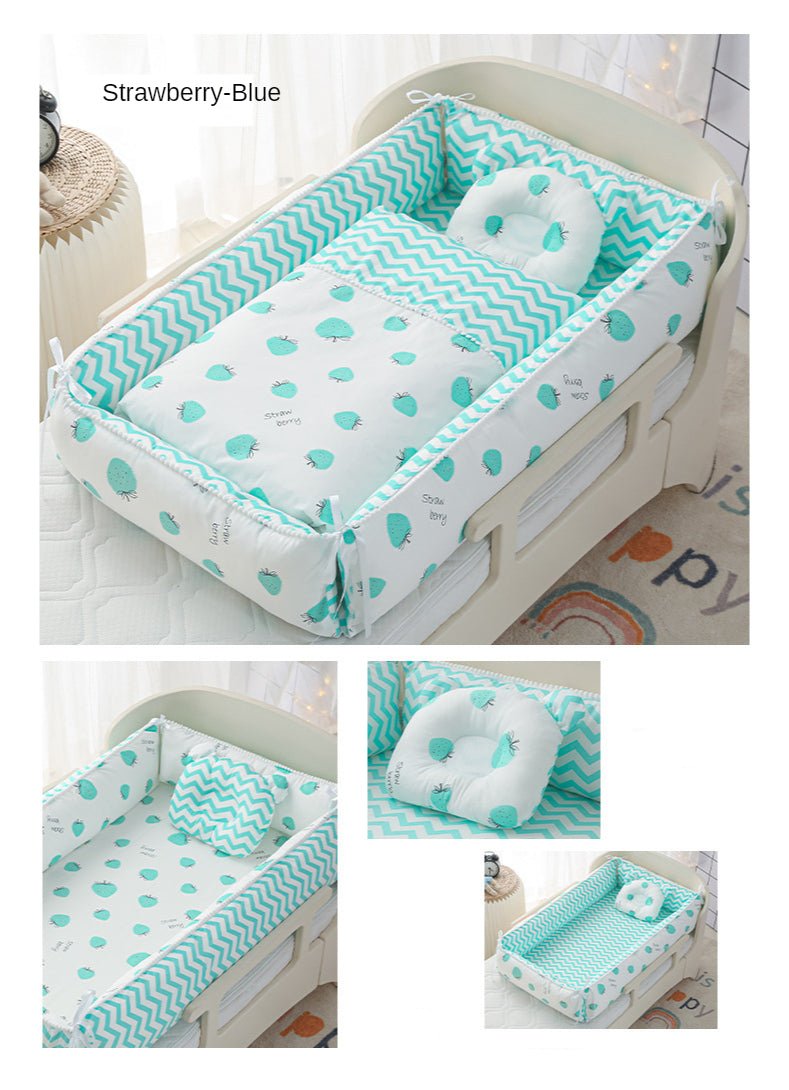 Multifunctional Baby Nest - Portable High Border Crib Set - Just Kidding Store