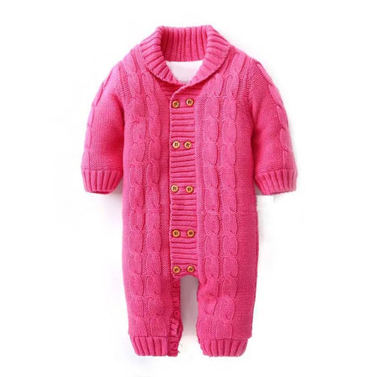 Cable Knit Winter Baby Infant Sherpa Romper - Just Kidding Store