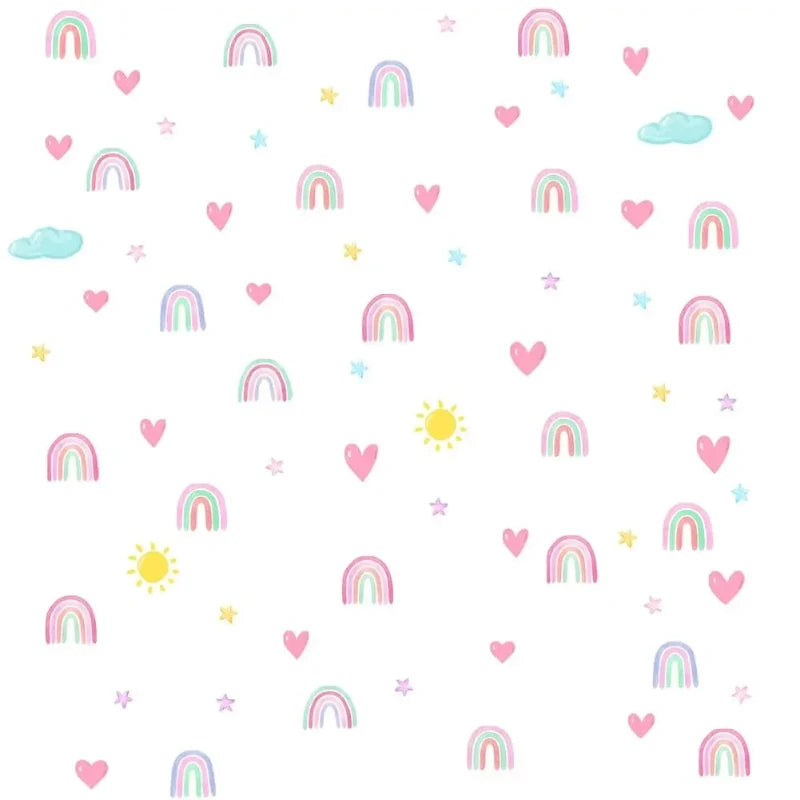 Rainbow Hearts Wall Decals - Just Kidding Store