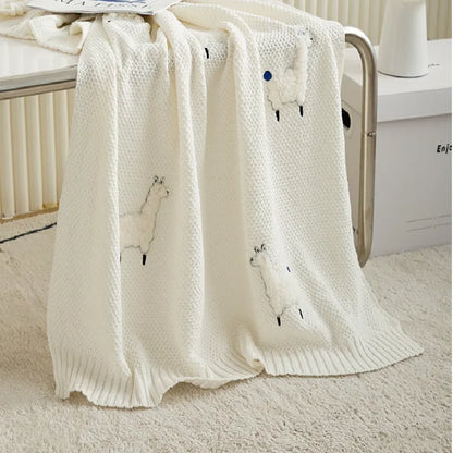 Alpaca Cotton Knitted Baby Children Nursery Blanket - Just Kidding Store