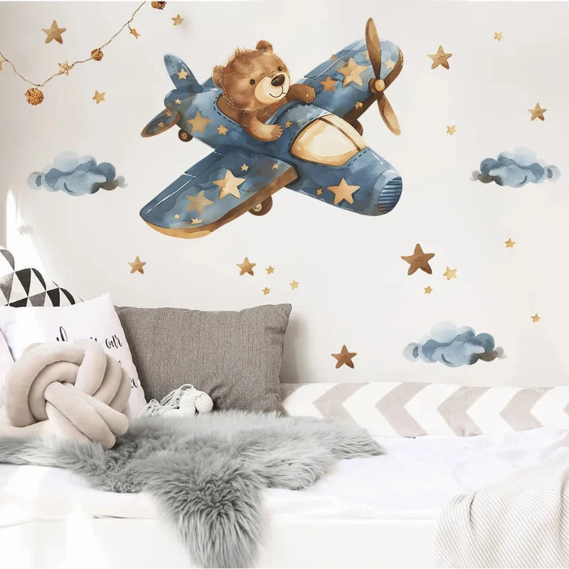 Dreamy Bear Aviator Wall Decal - Just Kidding Store