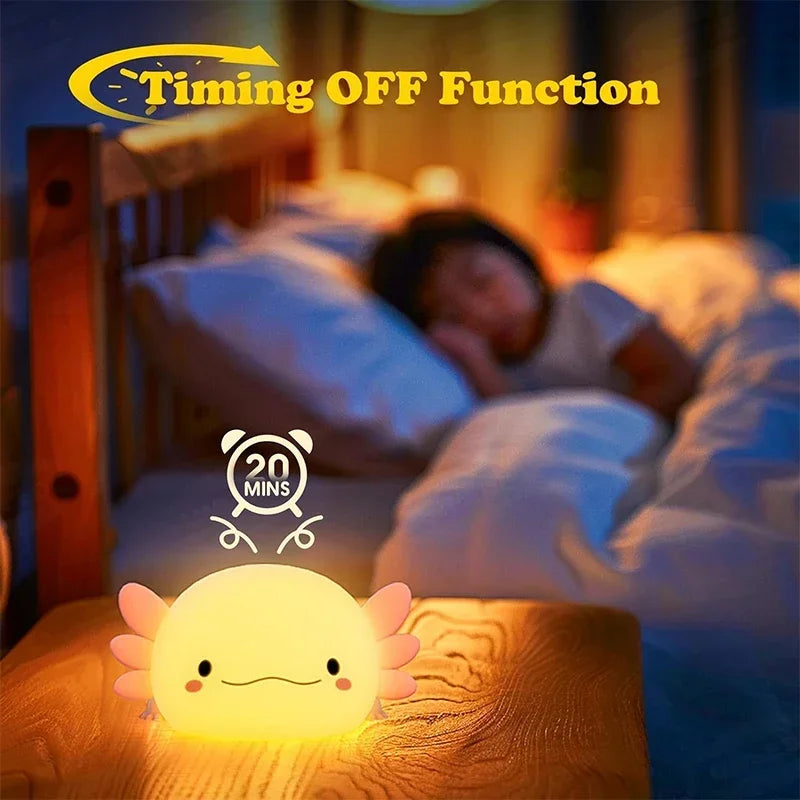 Axolotl Night Light - Touch Control Lamp - Just Kidding Store