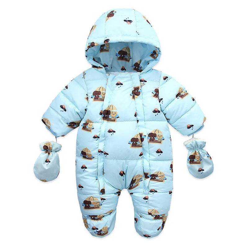 Winter Snowsuit - Warm Fleece Hooded Jumpsuit - Just Kidding Store