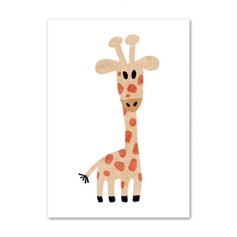 Boho Safari Animal Canvas Nursery Prints - Just Kidding Store