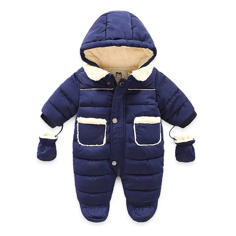 Winter Snowsuit - Warm Fleece Hooded Jumpsuit - Just Kidding Store