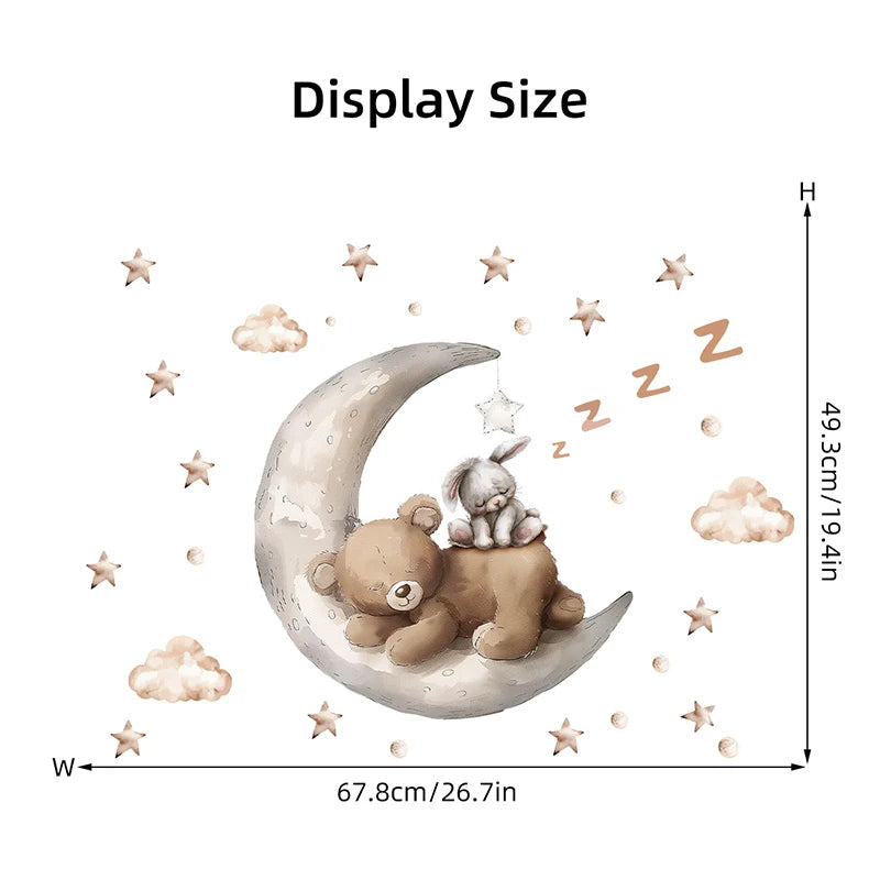 Sleepy Teddy Bear Wall Decals - Just Kidding Store