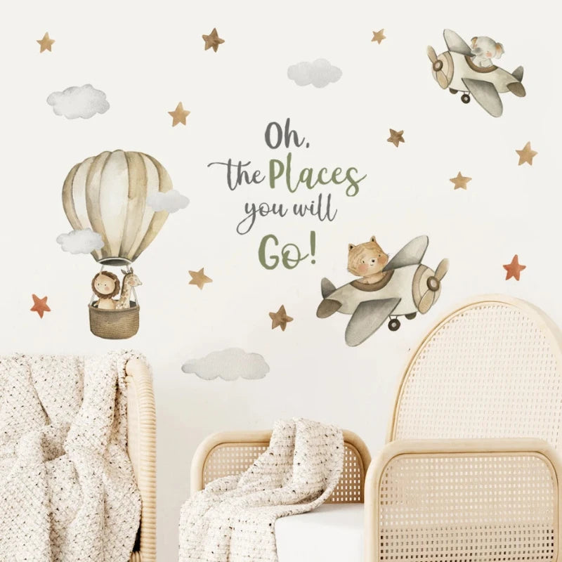 Whimsical Travel Wall Decals - Just Kidding Store