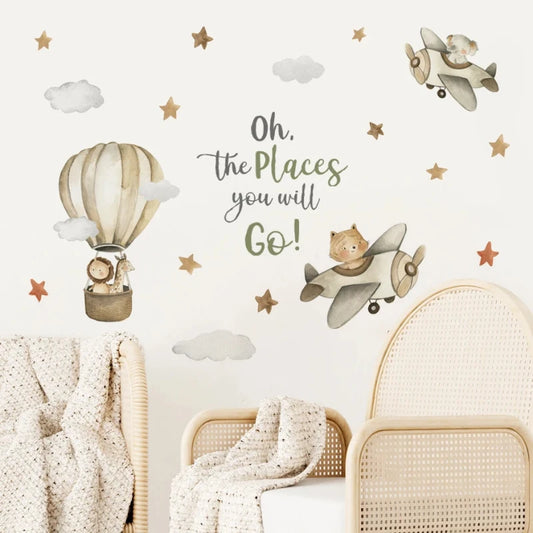 Whimsical Travel Wall Decals - Just Kidding Store