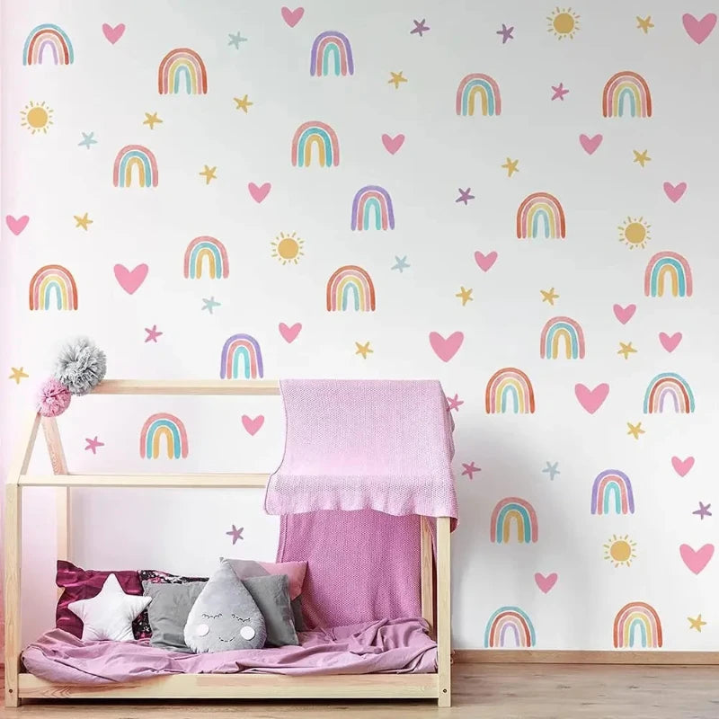 Rainbow Hearts Wall Decals - Just Kidding Store