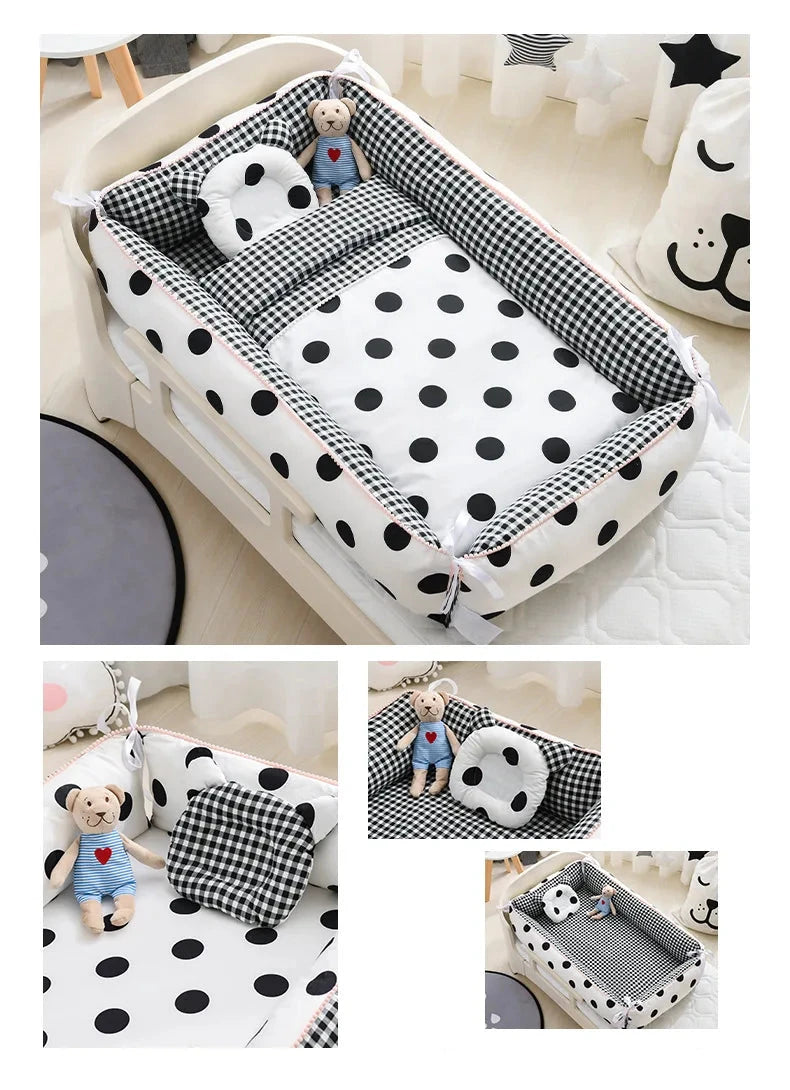 Multifunctional Baby Nest - Portable High Border Infant Crib Set - Just Kidding Store