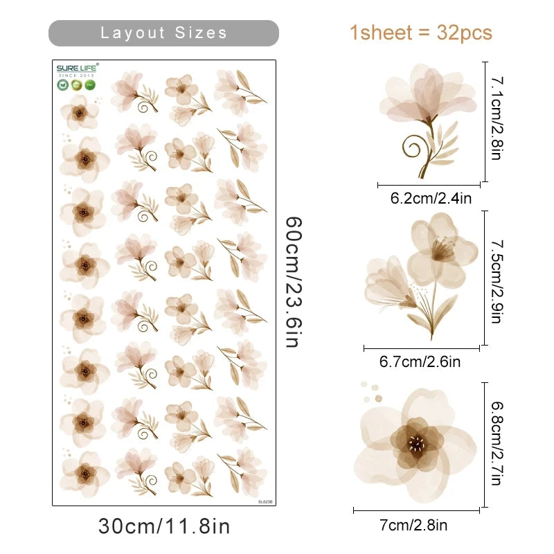 Boho Flowers Wall Stickers - Just Kidding Store