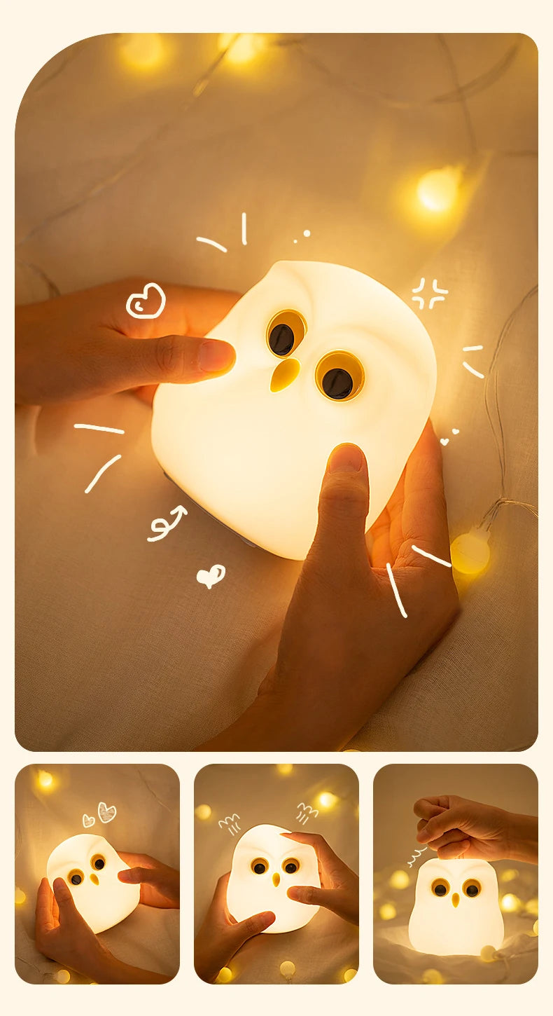 Owl LED Night Light - Color Changing Lamp - Just Kidding Store