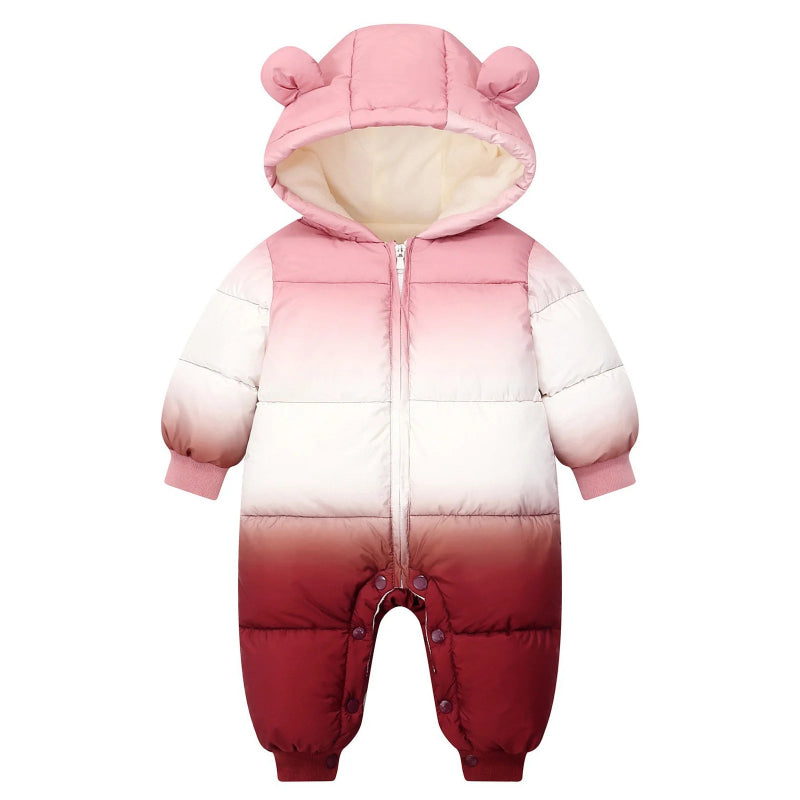 Cozy Bear Gradient Winter Baby Rompers - Just Kidding Store