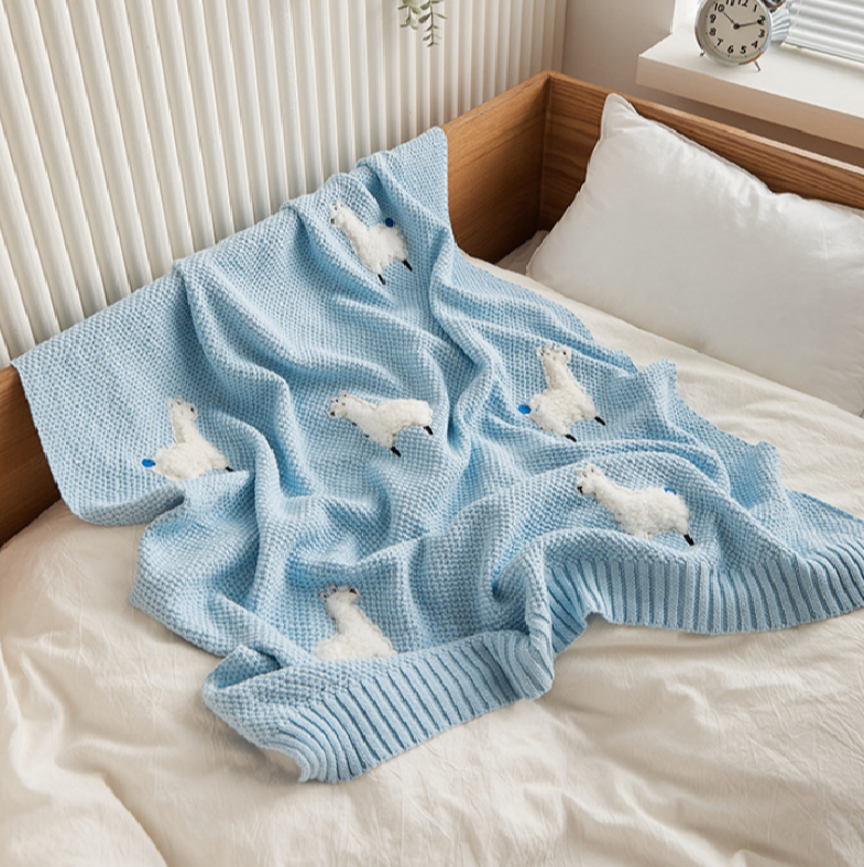 Alpaca Cotton Knitted Baby Children Nursery Blanket - Just Kidding Store