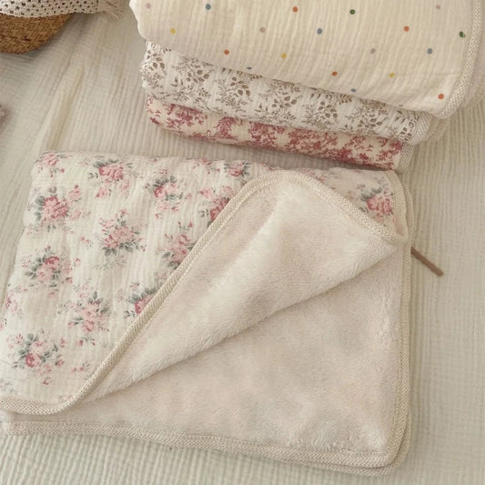 Floral Print Cotton Baby Blanket - Just Kidding Store