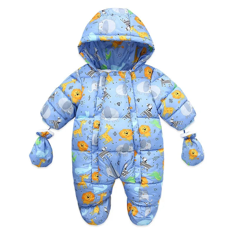 Winter Snowsuit - Warm Fleece Hooded Jumpsuit - Just Kidding Store