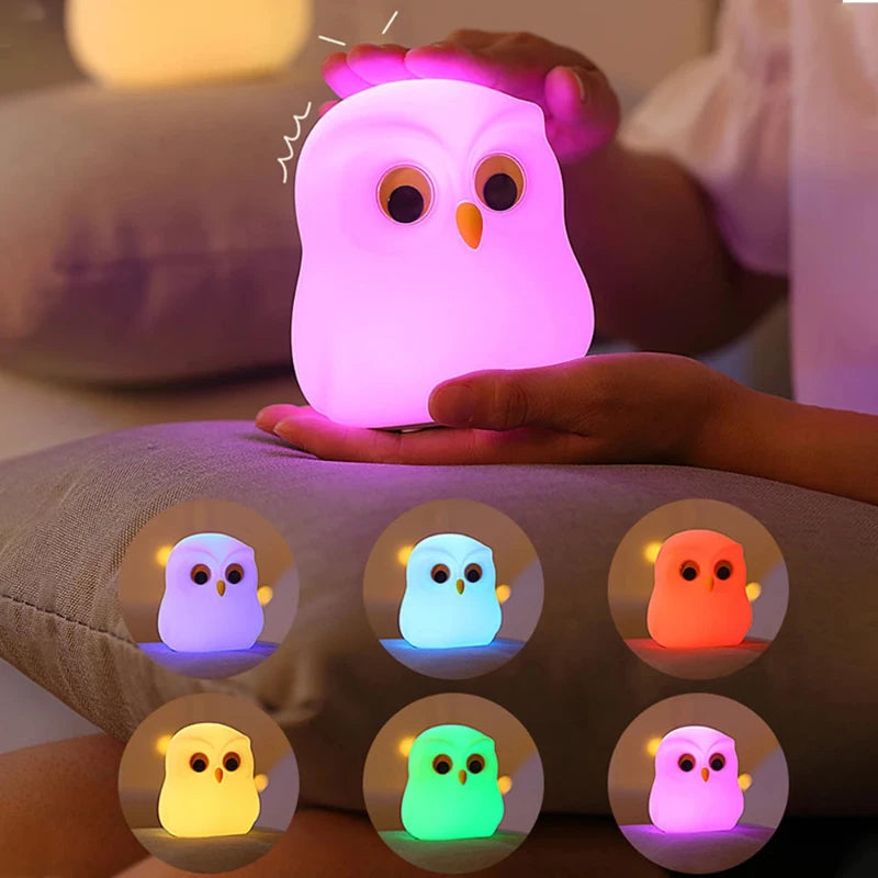 Owl LED Night Light - Color Changing Lamp - Just Kidding Store