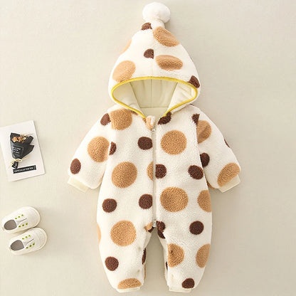 Warm Fleece Polka Dot Romper - Just Kidding Store