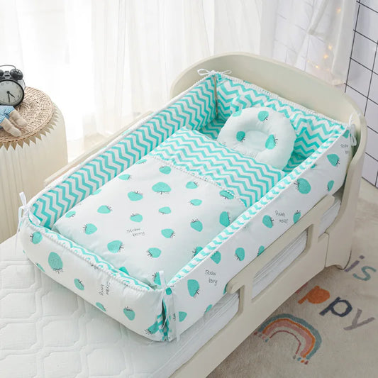 Multifunctional Baby Nest - Portable High Border Crib Set - Just Kidding Store