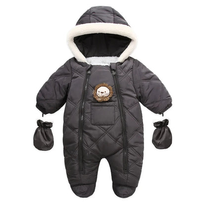 Winter Snowsuit - Warm Fleece Hooded Jumpsuit - Just Kidding Store