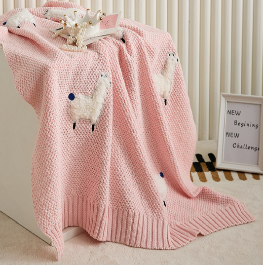 Alpaca Cotton Knitted Baby Children Nursery Blanket - Just Kidding Store