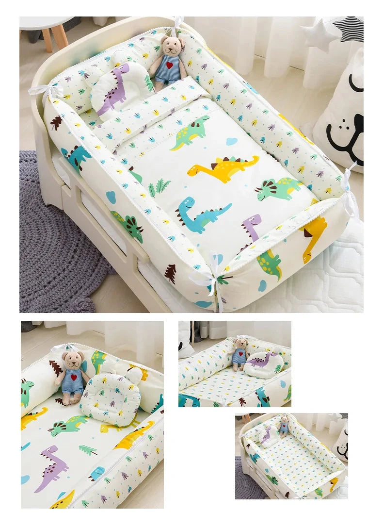 Multifunctional Baby Nest - Portable High Border Infant Crib Set - Just Kidding Store