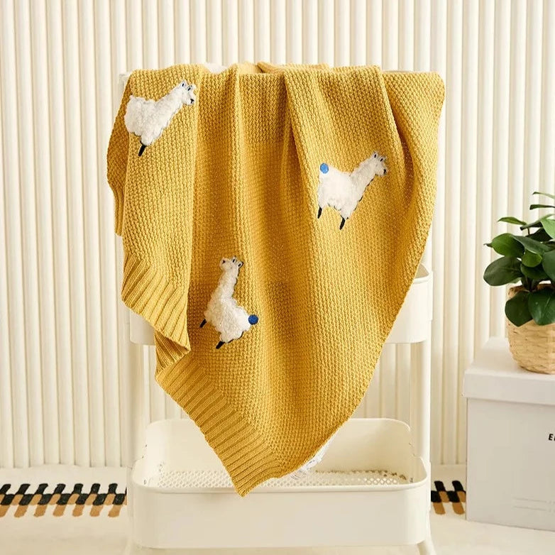 Alpaca Cotton Knitted Baby Children Nursery Blanket - Just Kidding Store