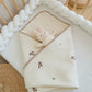 Embroidered Muslin Swaddle -  Baby Blanket - Just Kidding Store