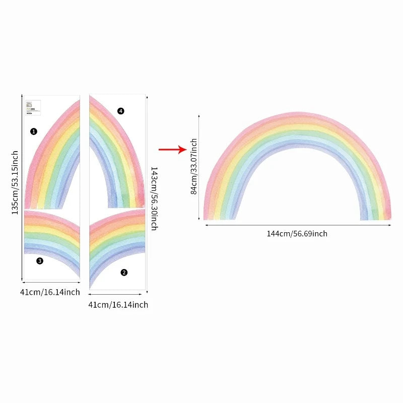 XL Rainbow Fabric Wall Sticker - Just Kidding Store