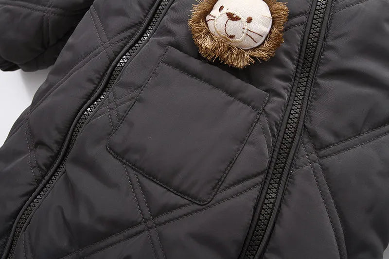 Winter Snowsuit - Warm Fleece Hooded Jumpsuit - Just Kidding Store