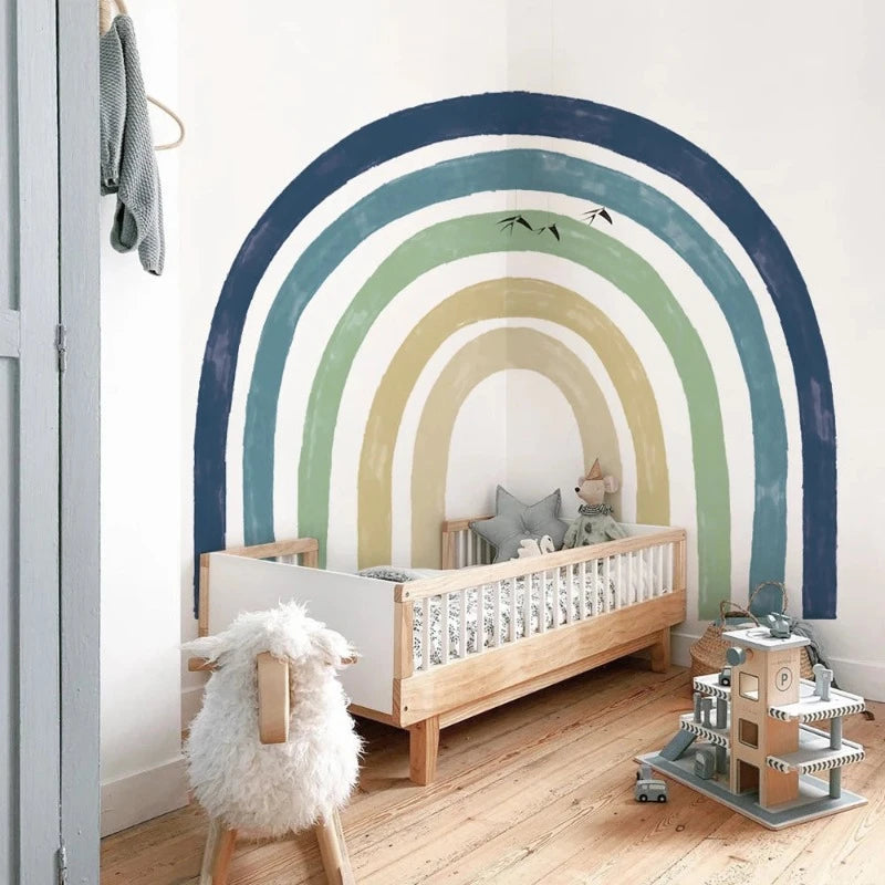 Big Blue Rainbow Fabric Wall Sticker - Just Kidding Store