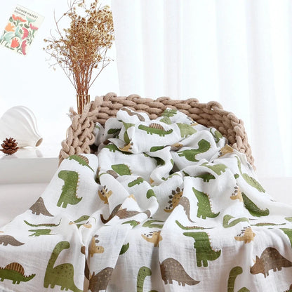 Bamboo Cotton Muslin Swaddle Blanket - Just Kidding Store