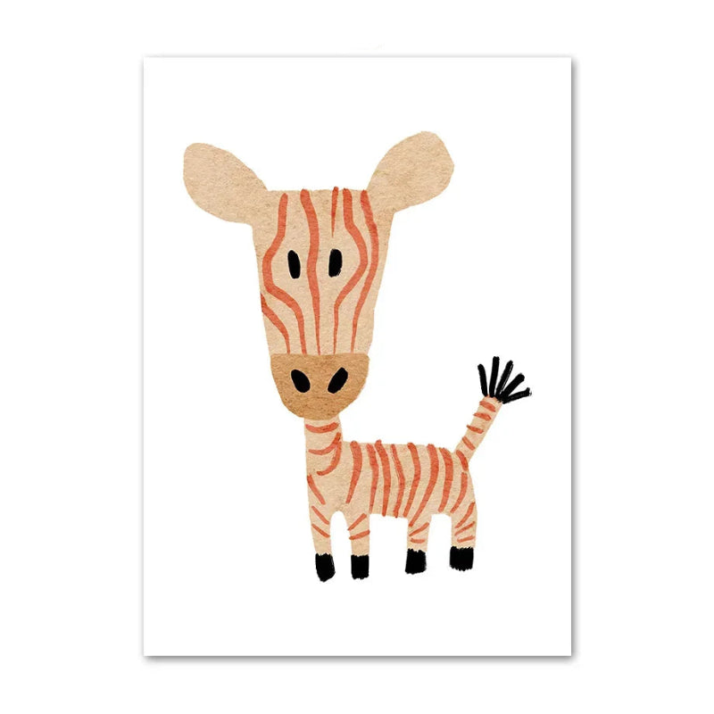 Boho Safari Animal Canvas Nursery Prints - Just Kidding Store