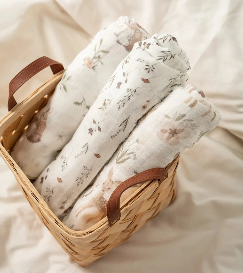 Bamboo Cotton Oversized Muslin Swaddle Blankets - Just Kidding Store