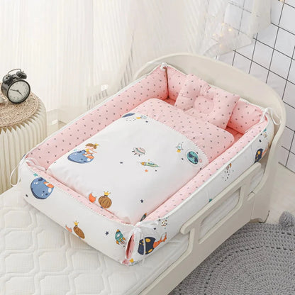 Multifunctional Baby Nest - Portable High Border Crib Set - Just Kidding Store