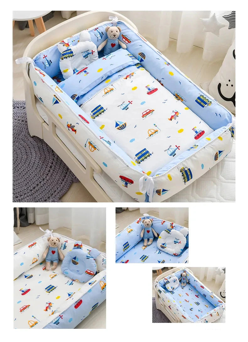 Multifunctional Baby Nest - Portable High Border Crib Set