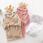 Deer Coral Velvet Children Hooded Robe - Just Kidding Store