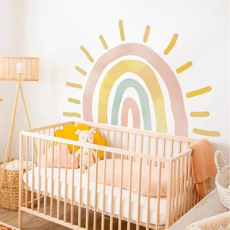 Rainbow Rising Sun Fabric Wall Sticker - Just Kidding Store