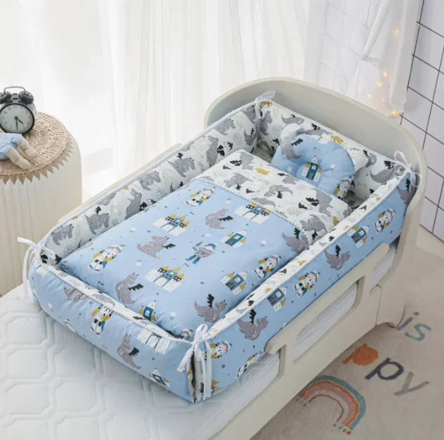 Multifunctional Baby Nest - Portable High Border Infant Crib Set - Just Kidding Store