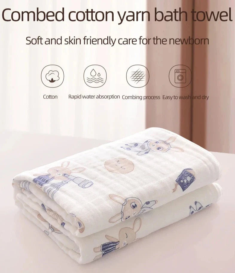 6 Layers Cotton Muslin Swaddle Blanket - Just Kidding Store