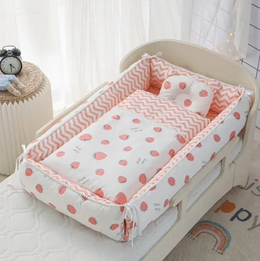 Multifunctional Baby Nest - Portable High Border Infant Crib Set - Just Kidding Store