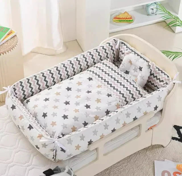 Multifunctional Baby Nest - Portable High Border Infant Crib Set - Just Kidding Store