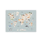 World Map Animal Theme Canvas Print - Just Kidding Store