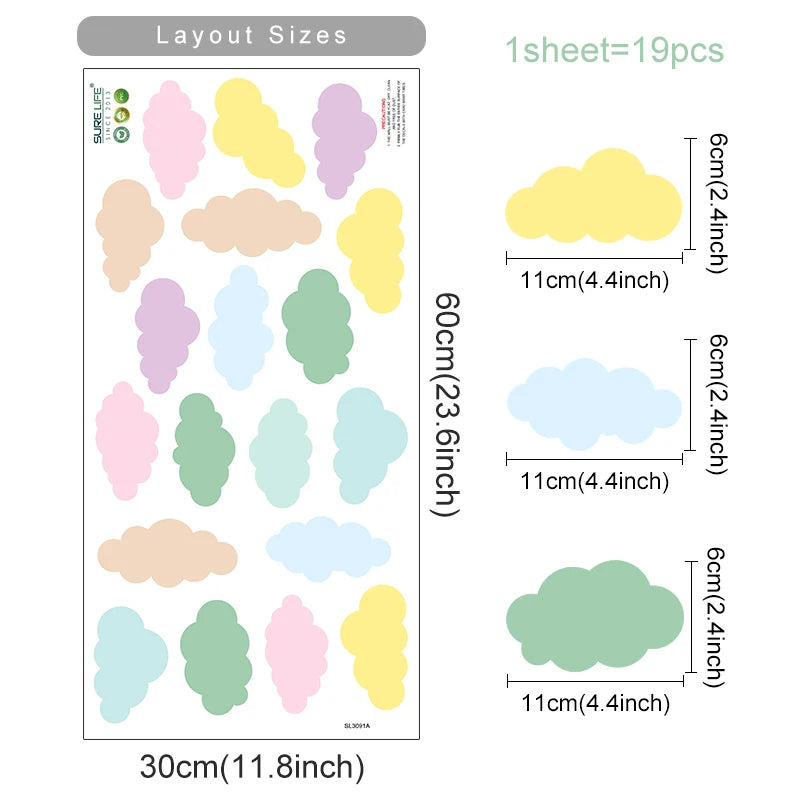 Colourful Clouds Wall Decals - Just Kidding Store